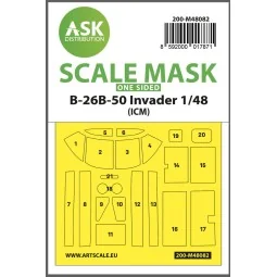 B-26B-50 Invader one-sided mask self-adhesive pre-cutted for ICM, 1...