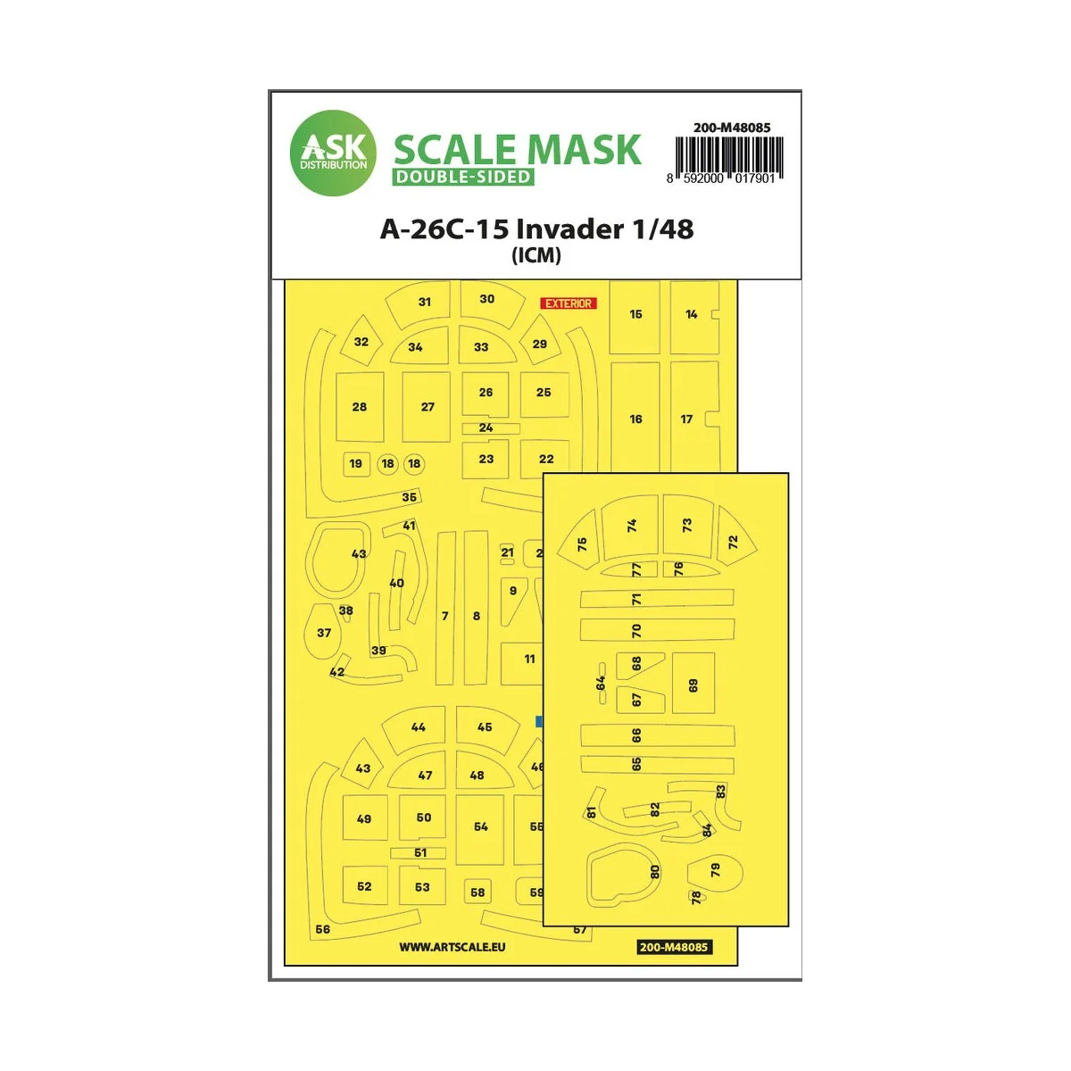 A-26C-15 Invader double-sided mask self-adhesive pre-cutted for ICM...