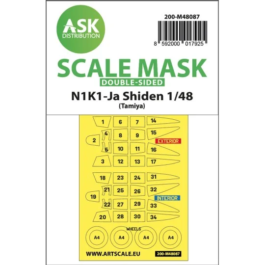 N1K1-Ja Shiden double-sided mask self-adhesive pre-cutted for Tamiy...