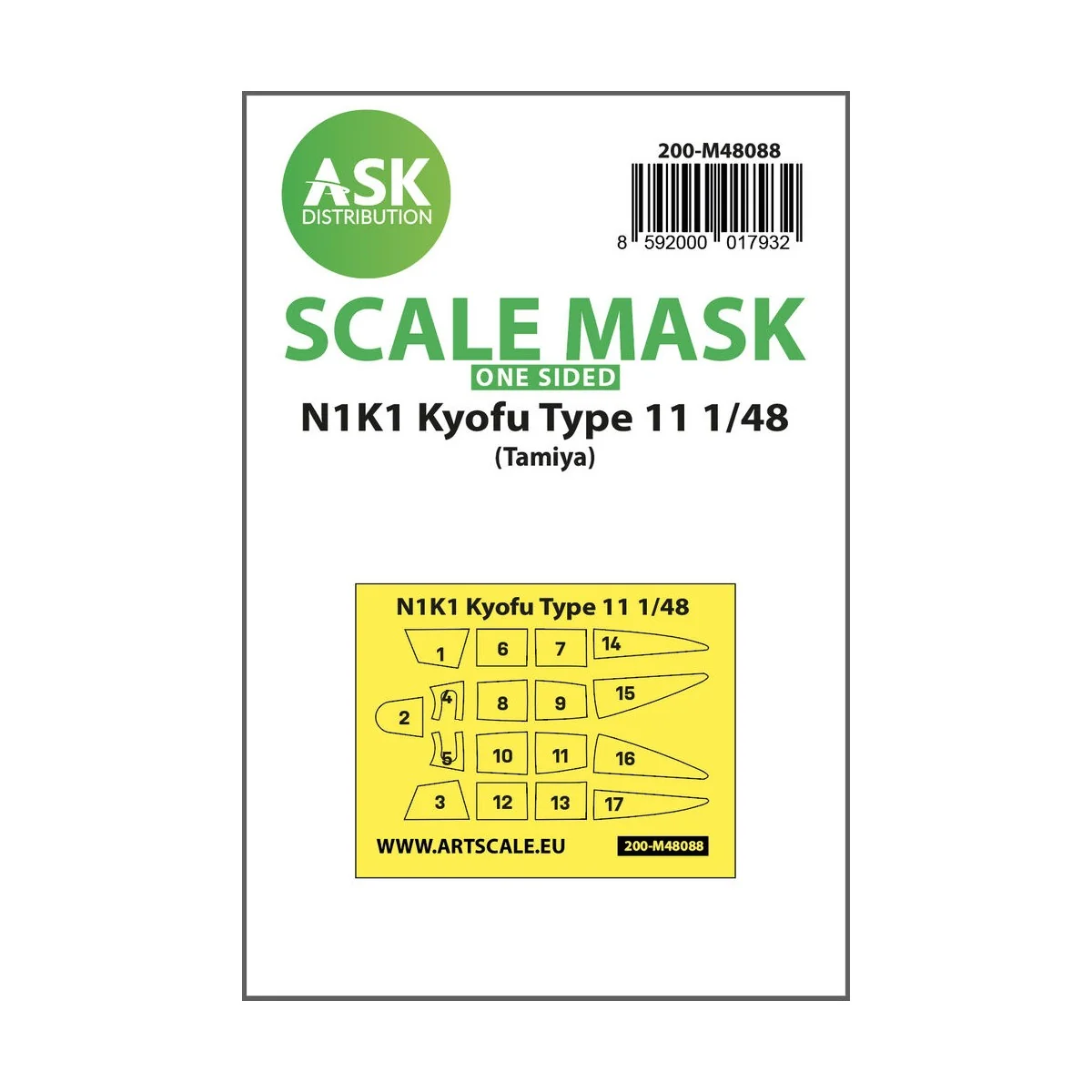 N1K1 Kyofu Type 11 one-sided mask self-adhesive pre-cutted for Tami...