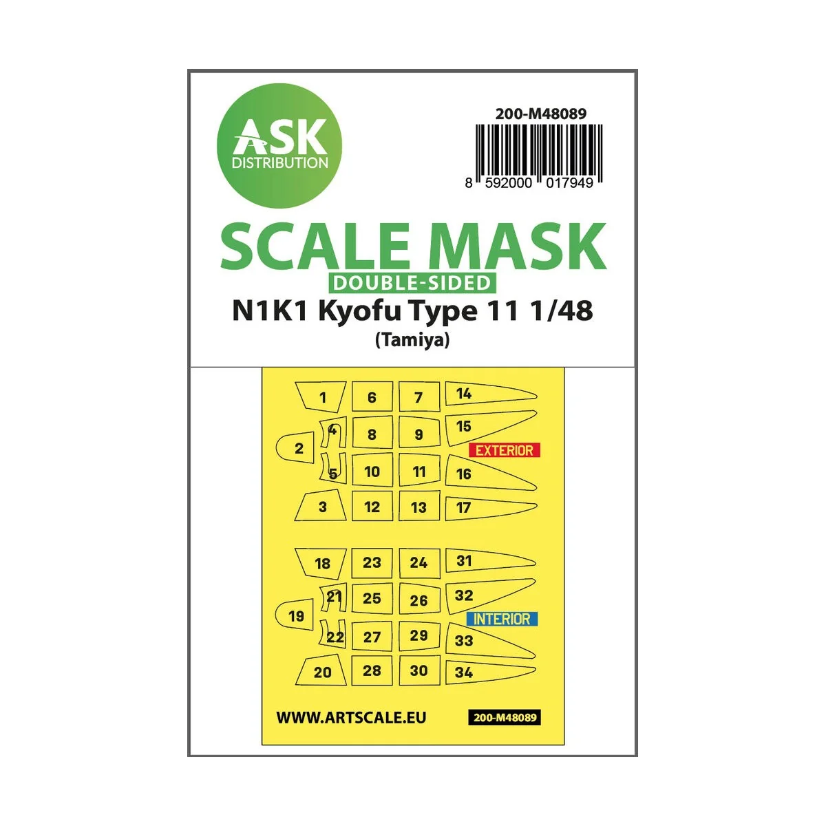 N1K1 Kyofu Type 11 double-sided mask self-adhesive pre-cutted for T...