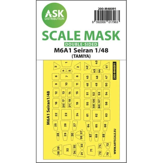 M6A1 Seiran double-sided mask self-adhesive pre-cutted for Tamiya -...