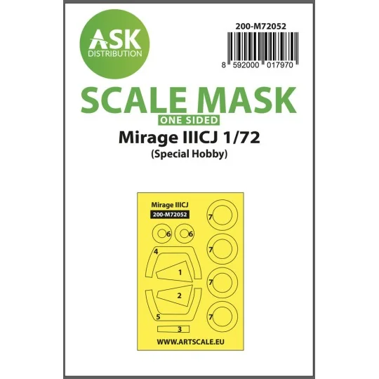 Mirage IIICJ one-sided painting express mask for Special Hobby, 1/7...