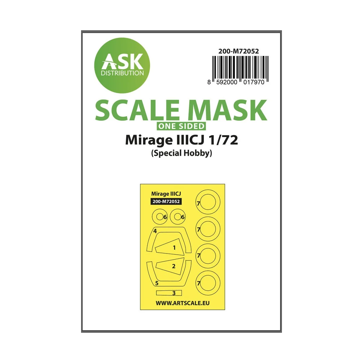 Mirage IIICJ one-sided painting express mask for Special Hobby - Ar...