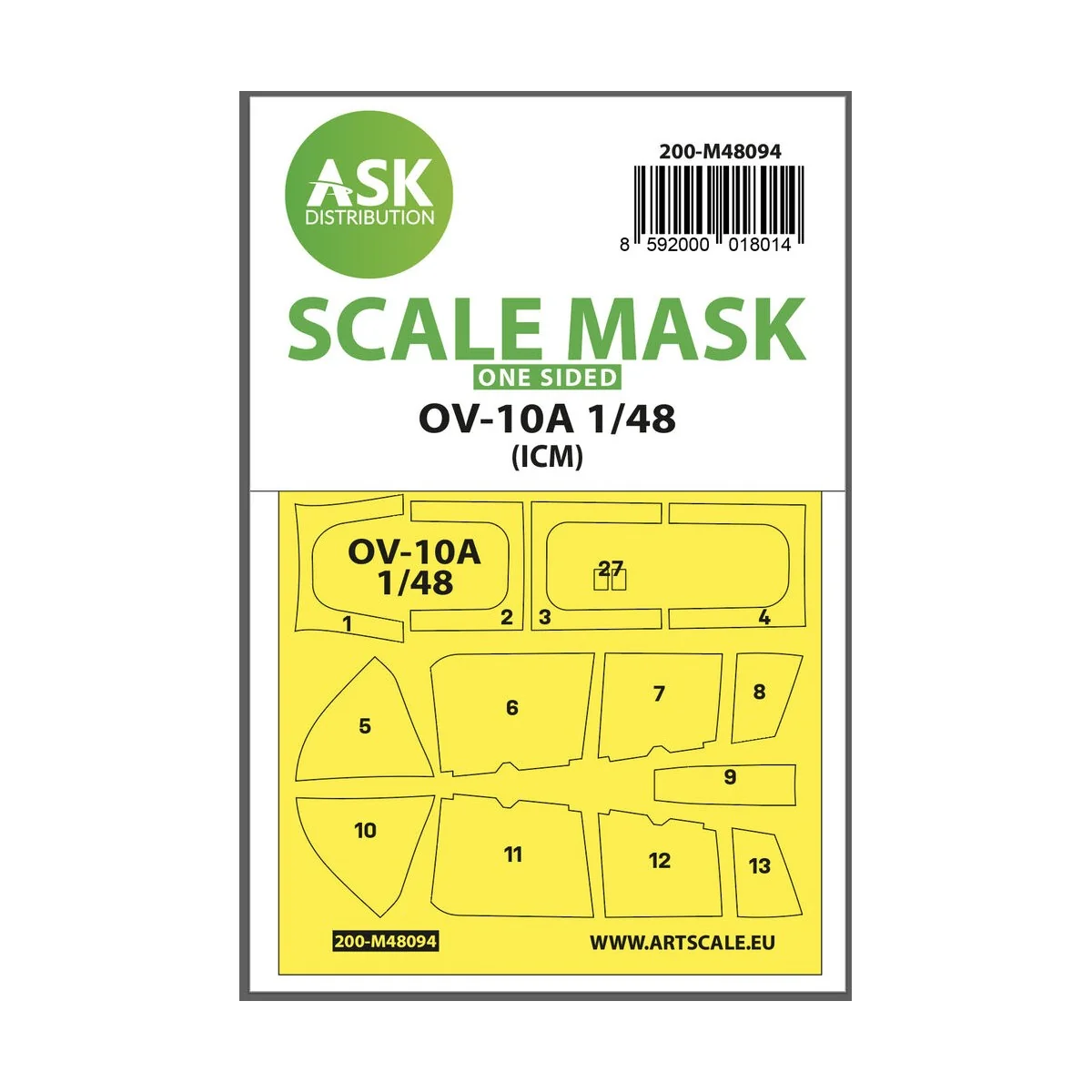 OV-10A one-sided mask self-adhesive pre-cutted for ICM, 1/48 - Art ...