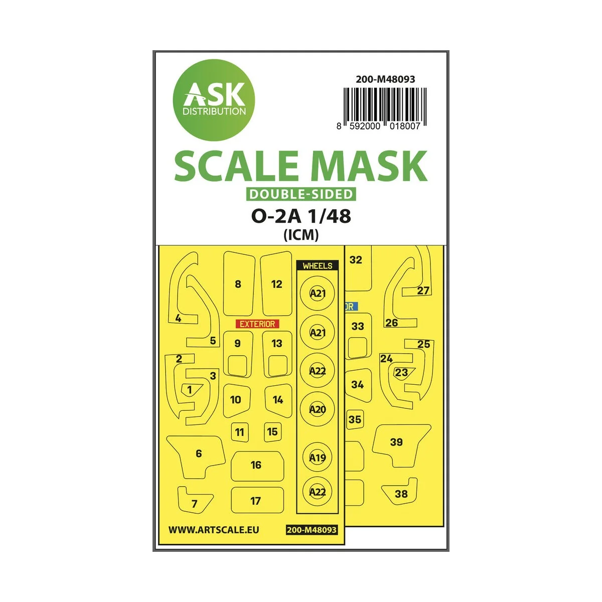 SAAB SK60 one-sided mask self-adhesive, pre-cutted for Pilot Replic...