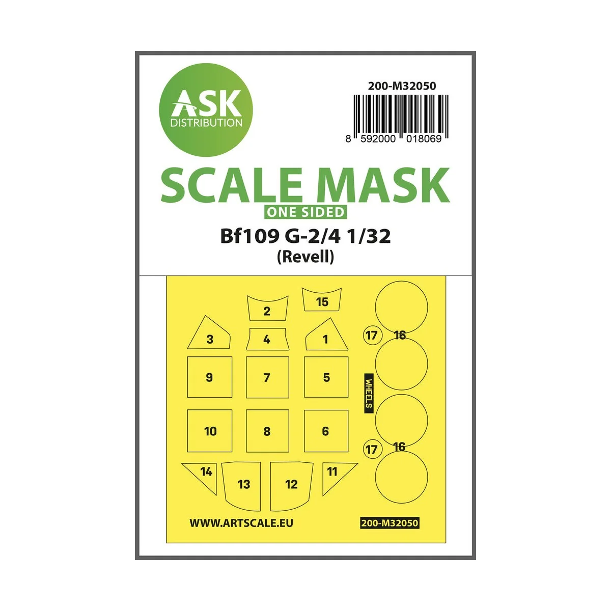 Messerschmitt Bf 109G-2/G-4 one-sided express masks for Revell - Ar...