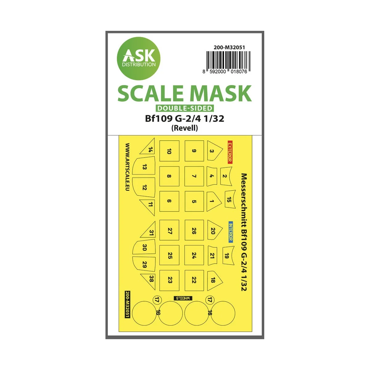 Messerschmitt Bf 109G-2/G-4 double-sided express masks for Revell -...