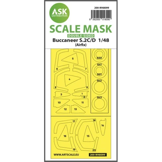 Buccaneer S.2C/D double-sided mask self-adhesive, pre-cutted for Ai...
