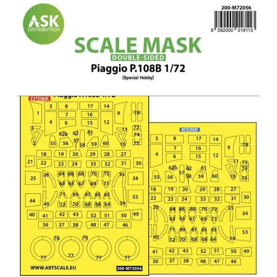 Piaggio P.108B double-sided painting express mask for Special Hobby...