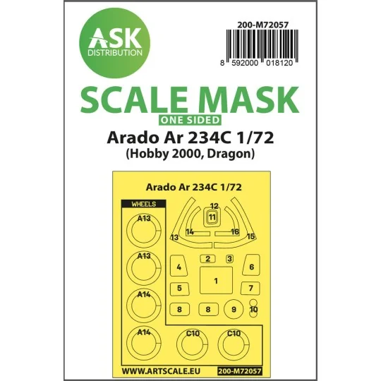 Arado Ar 234C one-sided painting express mask for Hobby2000 / Drago...