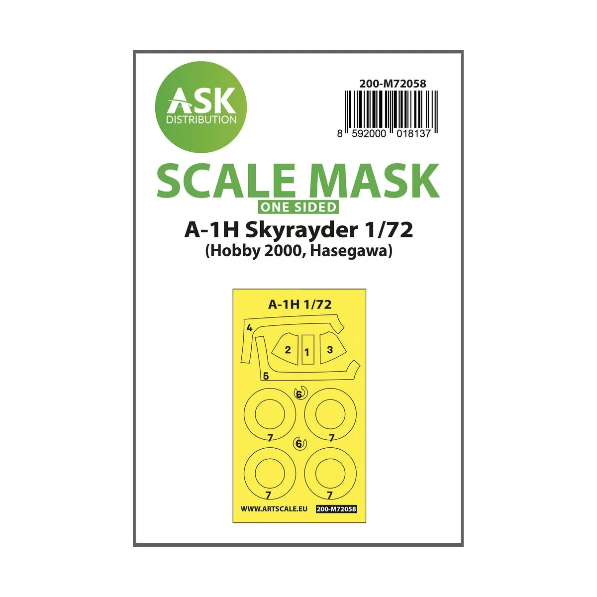 A-1H Skyrayder one-sided painting express mask for Hobby2000 / Hase...