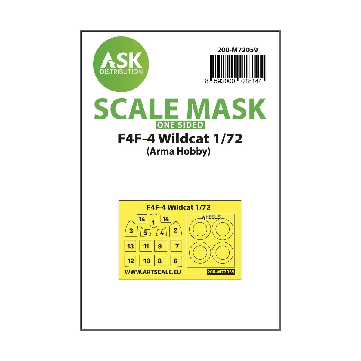 F4F-4 Wildcat one-sided painting express mask for Arma Hobby, 1/72 ...