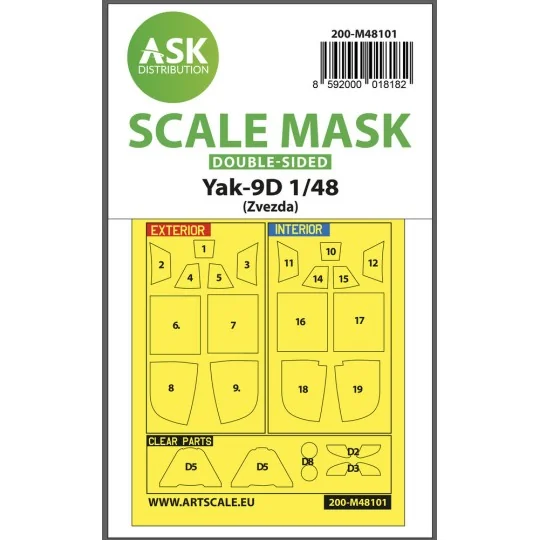 Yak-9D double-sided express mask, self-adhesive, pre-cutted for Zve...