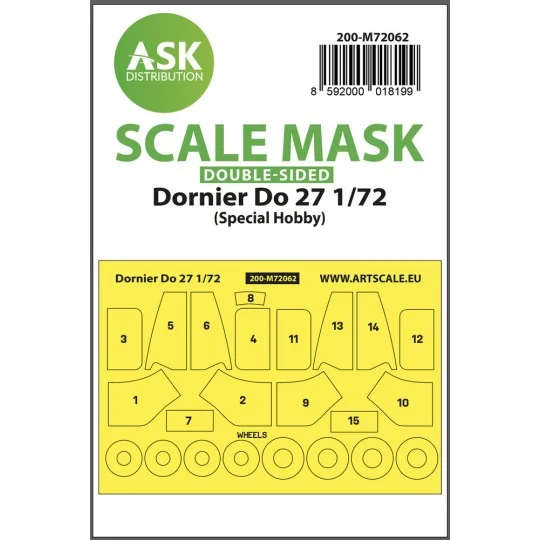 Dornier Do 27 double-sided pre-cuttet mask for Art Scale Kit / Spec... Dornier Do 27 double-sided pre-cuttet mask for Art Scale Kit / Spec...