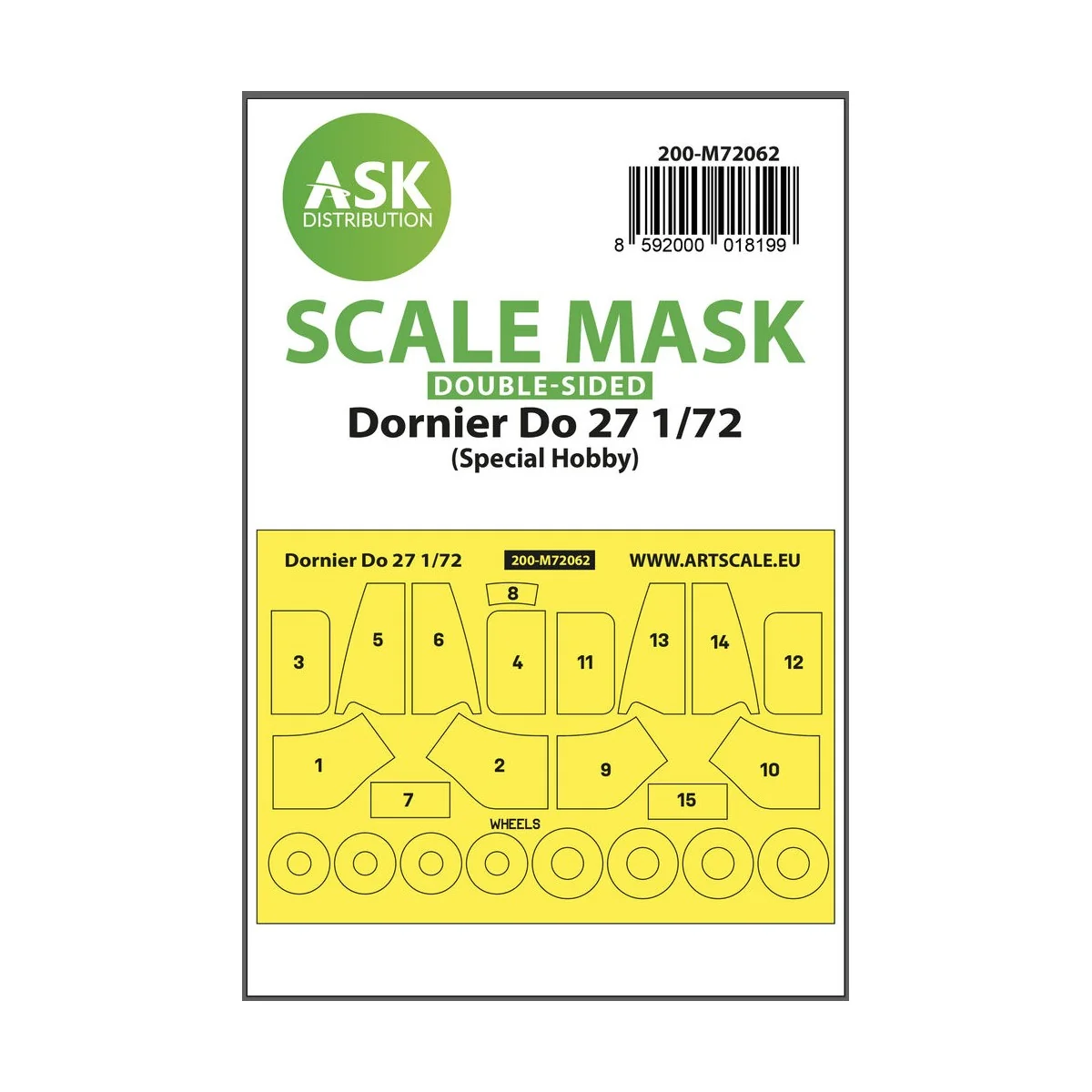 Dornier Do 27 double-sided pre-cuttet mask for Art Scale Kit / Spec...