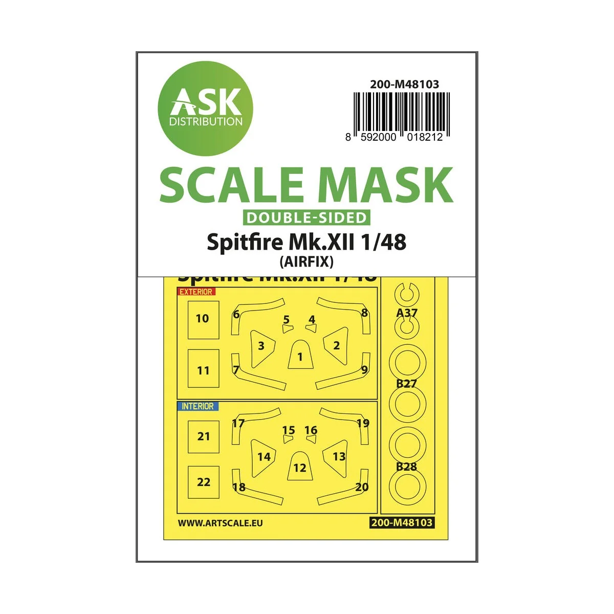 Spitfire Mk.XII double-sided mask self-adhesive, pre-cutted for Air...