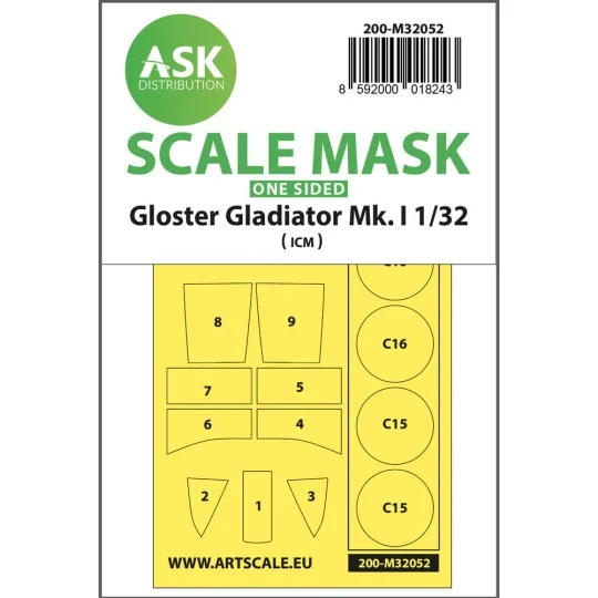 Gloster Gladiator Mk.I one-sided painting mask for Revell / ICM - A...