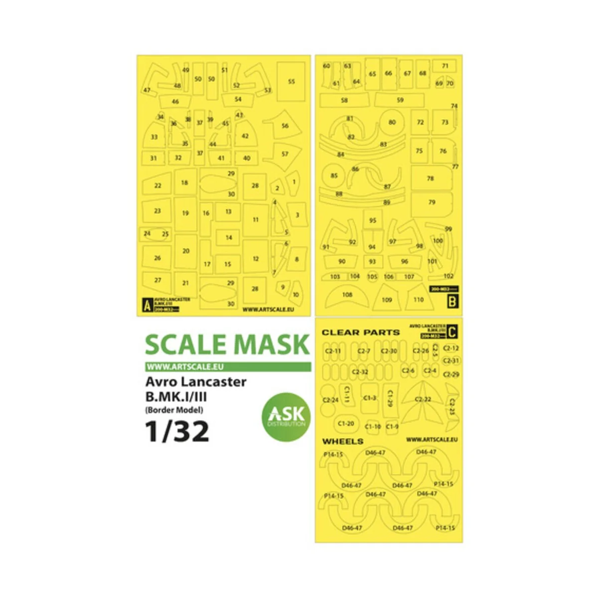 Avro Lancaster B Mk.I/III express self adhesive masks for Border Mo...