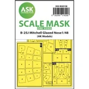 B-25J Mitchell one-sided mask self-adhesive pre-cutted for HK Model...