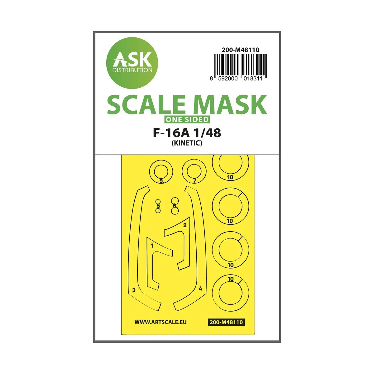 F-16A one-sided express mask, self-adhesive and pre-cutted for Kine...