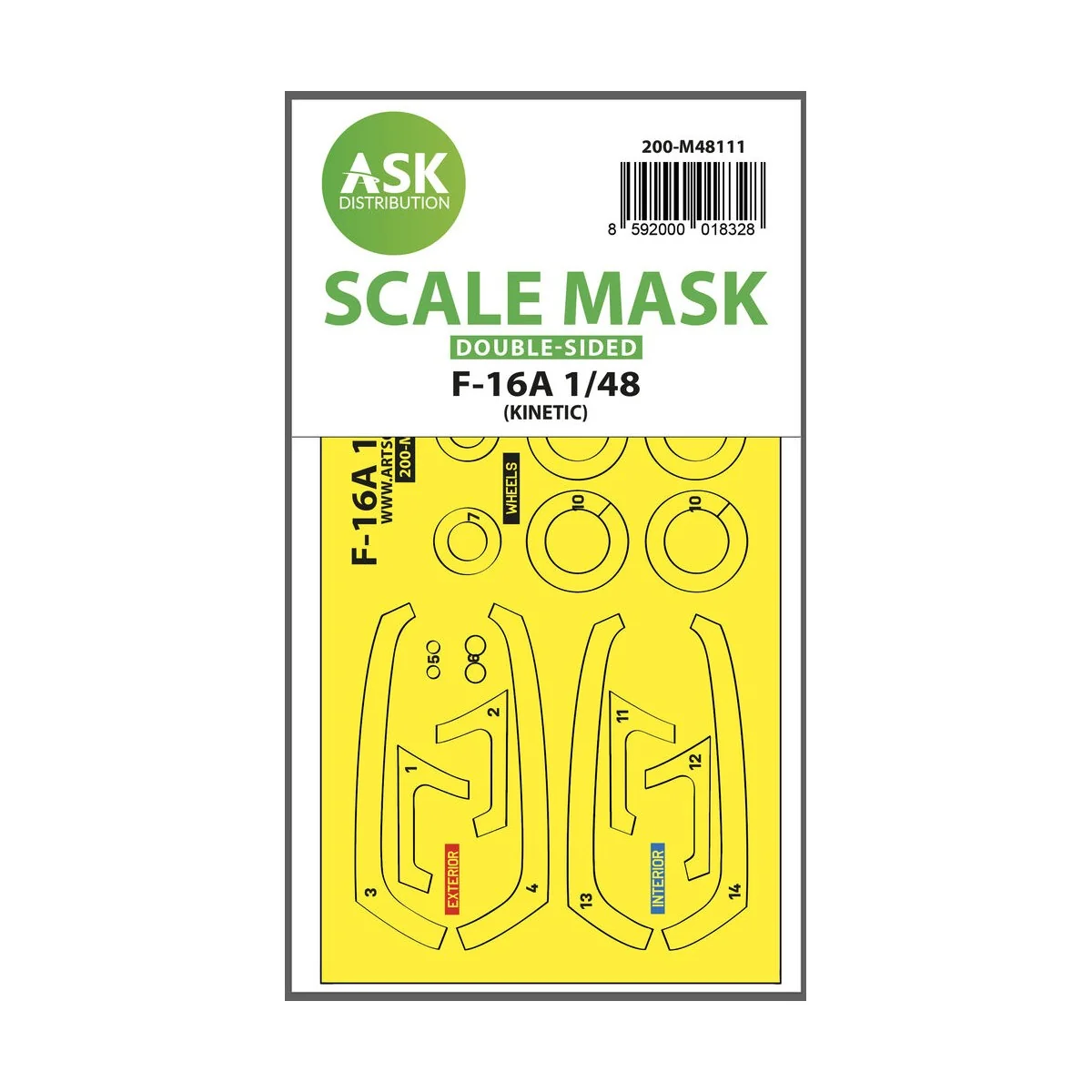 F-16A double-sided express mask, self-adhesive and pre-cutted for K...