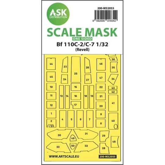 Messerschmitt Bf 110C-2/C-7 one-sided express masks for Revell - Ar...