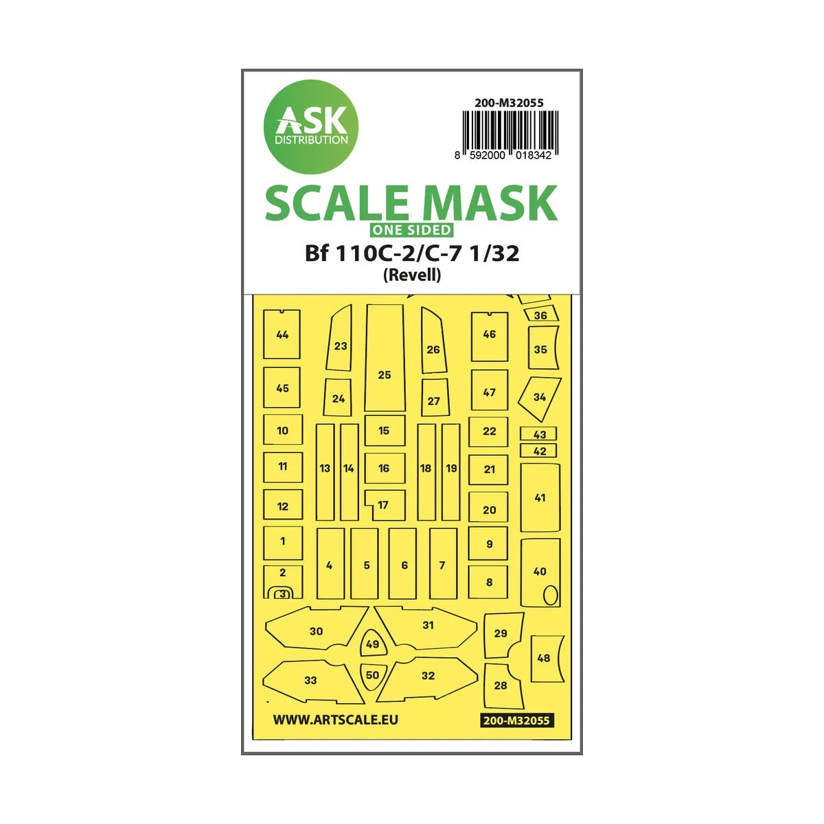 Messerschmitt Bf 110C-2/C-7 one-sided express masks for Revell - Ar...