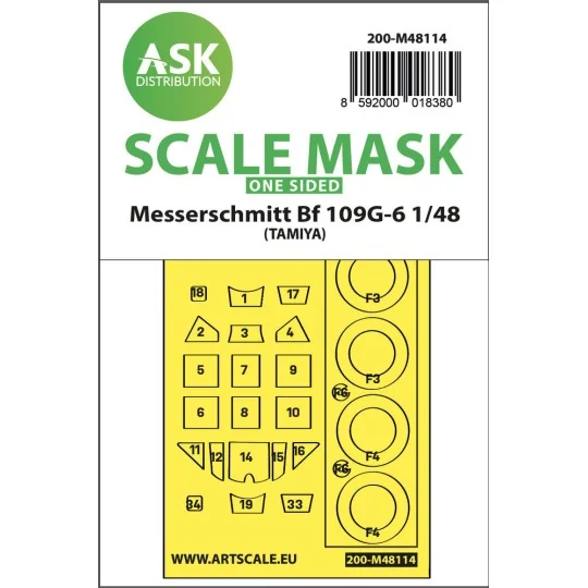 Messerschmitt Bf 109G-6 one-sided express mask, self-adhesive and p...