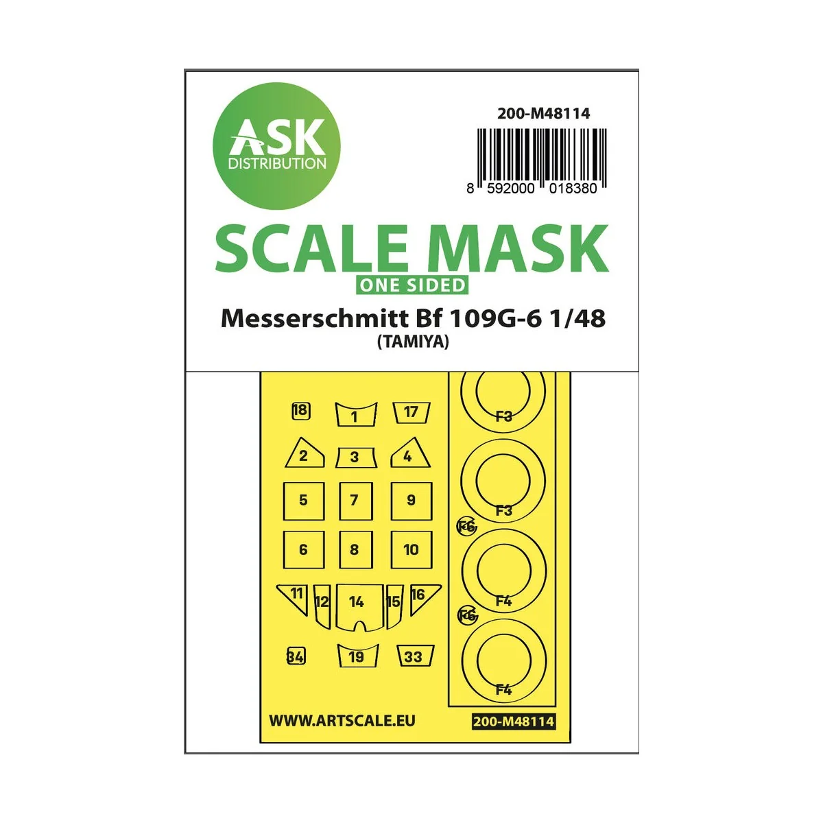 Messerschmitt Bf 109G-6 one-sided express mask, self-adhesive and p...