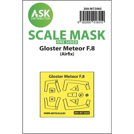 Gloster Meteor F.8 one-sided express mask for Airfix, 1/72 - Art Sc...