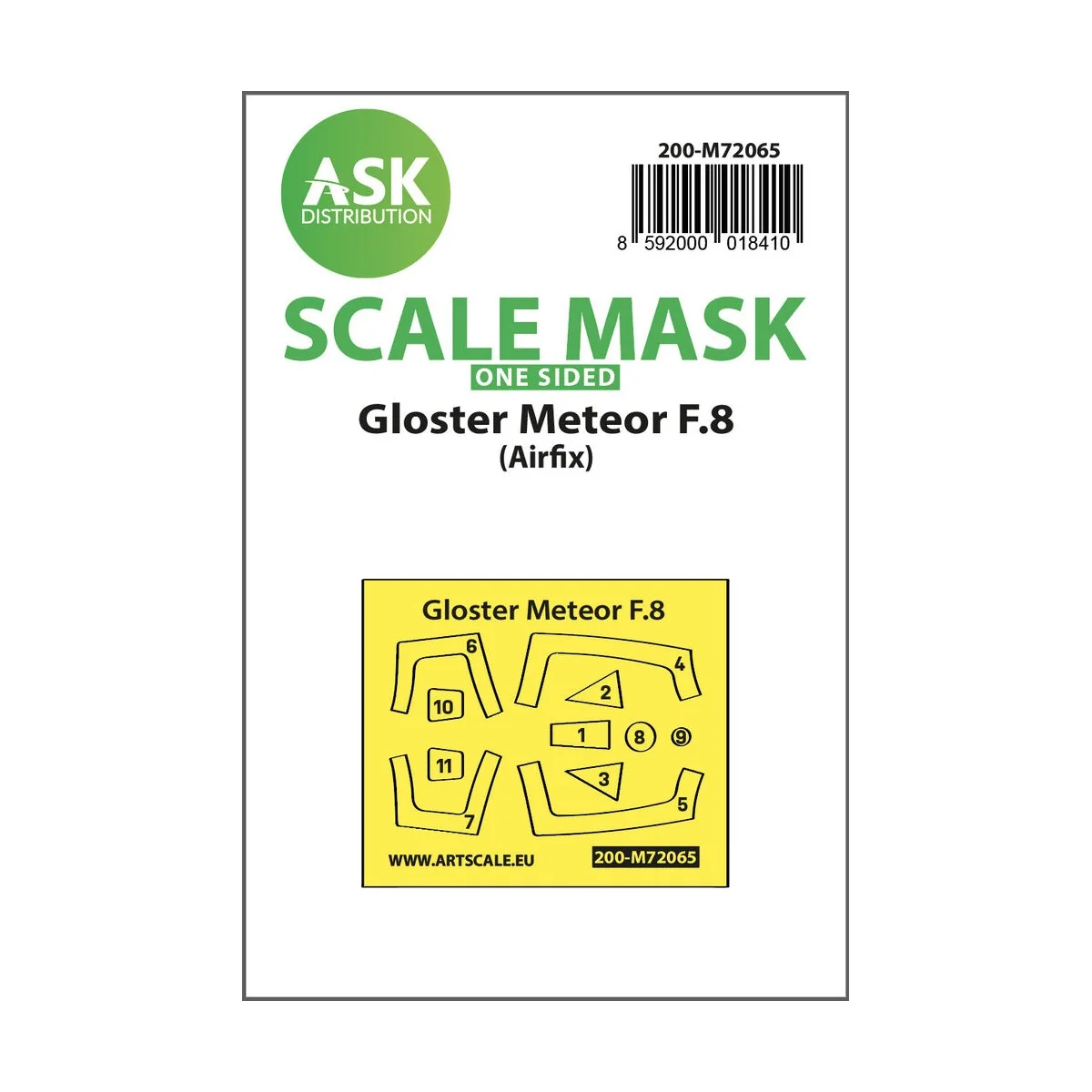 Gloster Meteor F.8 one-sided express mask for Airfix - Art Scale Ki...