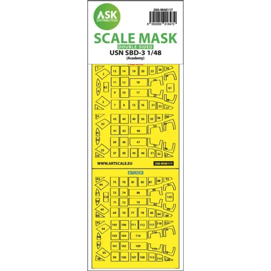 USN SBD-3 double-sided express mask, self-adhesive and pre-cutted f...