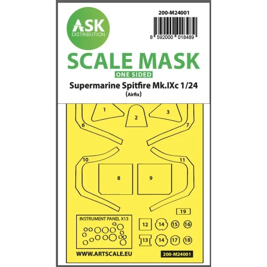 Spitfire Mk.IX one-sided express self-adhesive masks for Airfix - A...