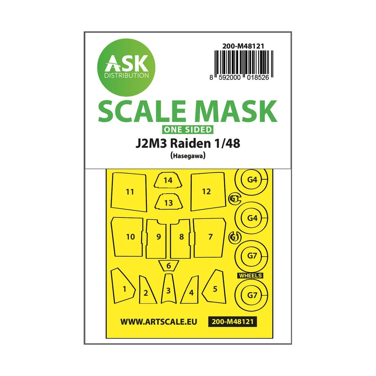 J2M3 Raiden one-sided express mask, self-adhesive and pre-cutted fo...