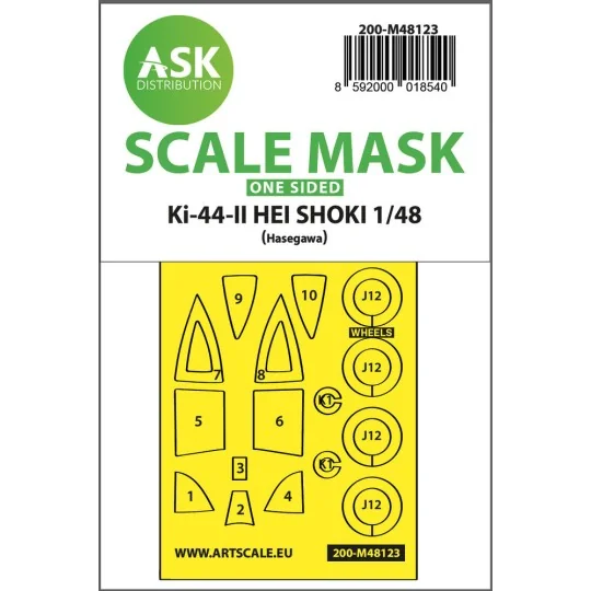 Ki-44-II HEI SHOKI one-sided express mask, self-adhesive and pre-cu...