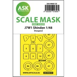 J7W1 Shinden one-sided express mask, self-adhesive and pre-cutted f...