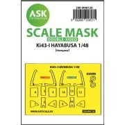 Ki-43-I Hayabusa double-sided express mask, self-adhesive and pre-c...