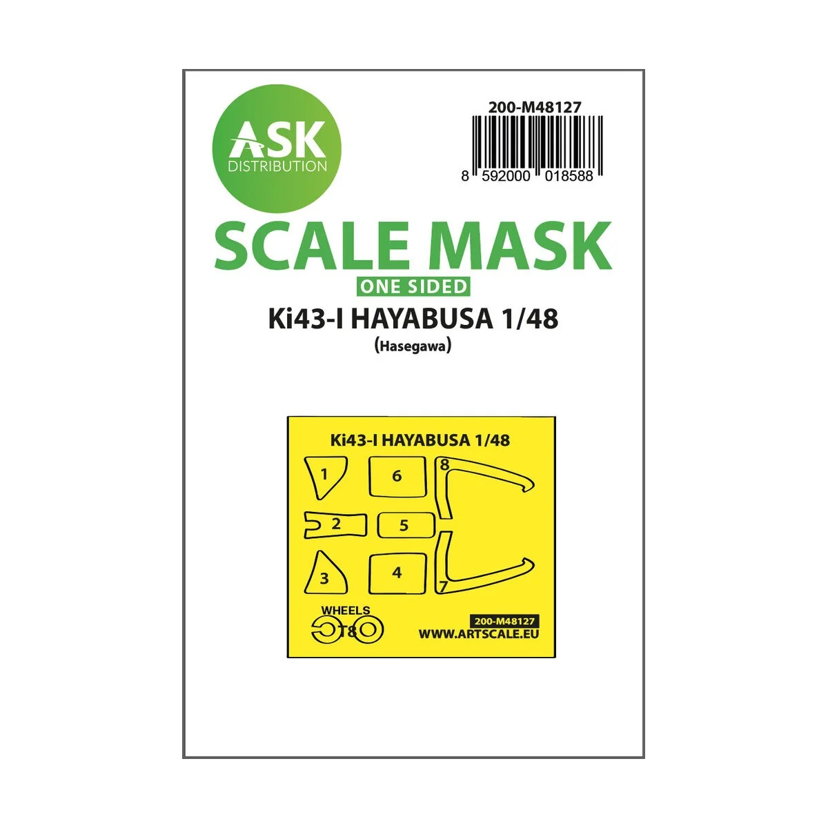 Ki-43-I Hayabusa one-sided express mask, self-adhesive and pre-cutt...