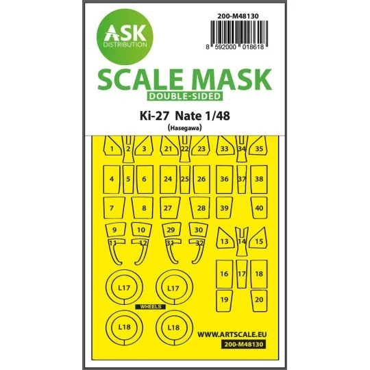 Ki-27 Nate double-sided express mask for Hasegawa, 1/48 - Art Scale...