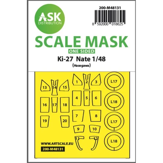 Ki-27 Nate one-sided express mask for Hasegawa - Art Scale Kit 200-...