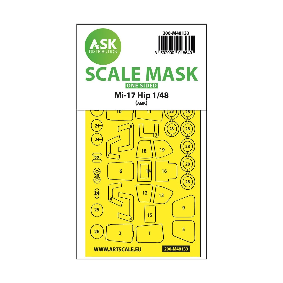 Mil Mi-17Hip one-sided express mask for AMK, 1/48 - Art Scale Kit 2...