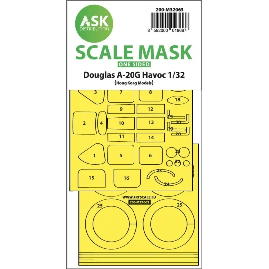 A-20G Havoc one-sided express self adhesive mask for HK Models - Ar...