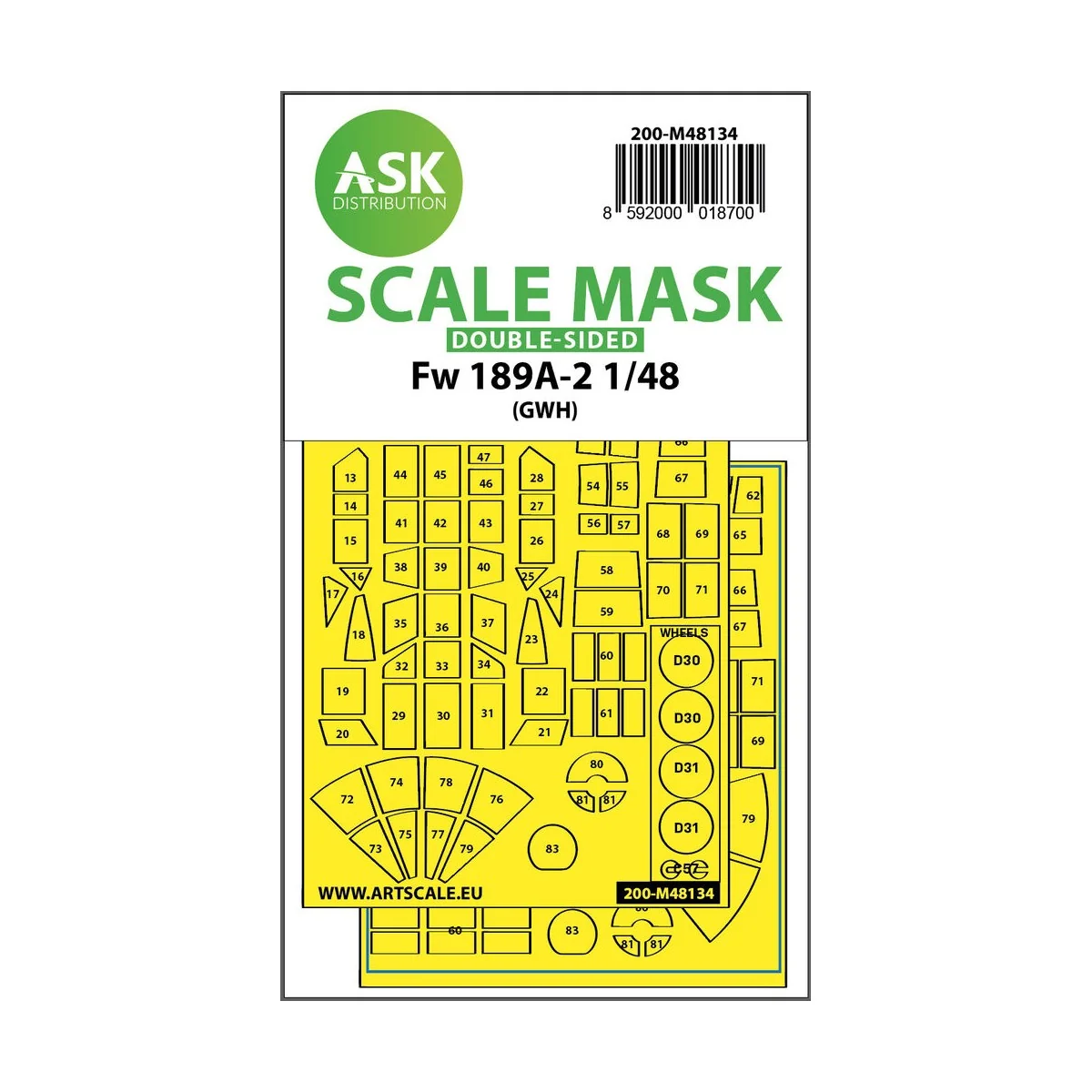 Fw 189A-2 double-sided express mask for Great Wall Hobby, 1/48 - Ar...