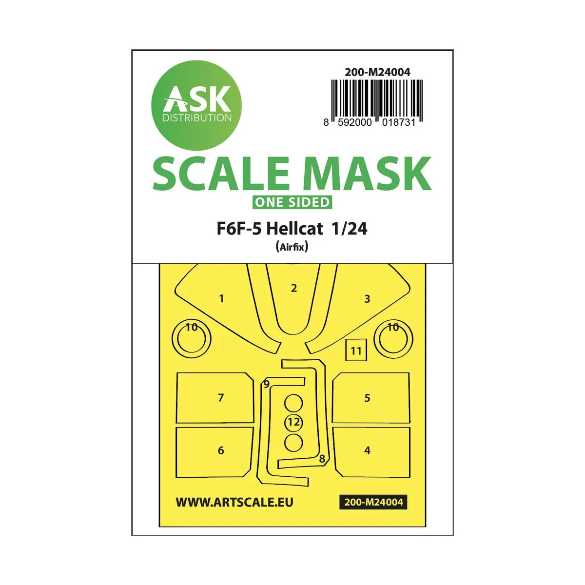 F6F-5 Hellcat one-sided express masks for Airfix, 1/24 - Art Scale ...