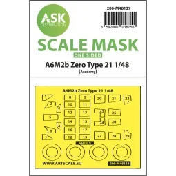 A6M2b Zero Type 21 one-sided express mask for Academy - Art Scale K...