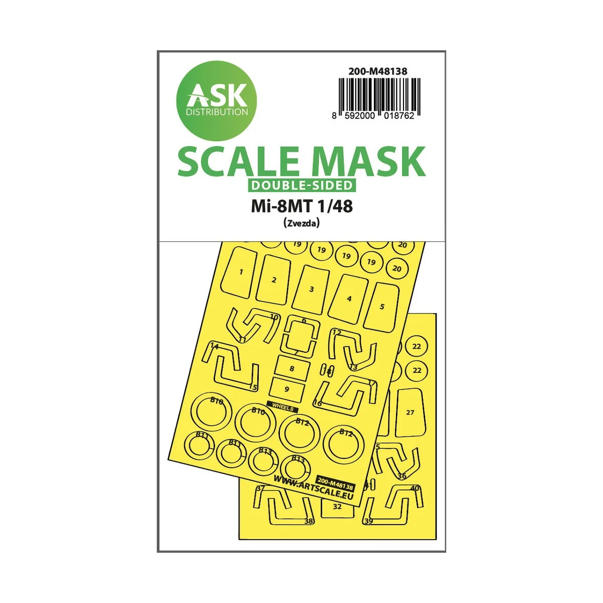 Mil Mi-8MT one-sided express fit mask for Zvezda - Art Scale Kit 20...