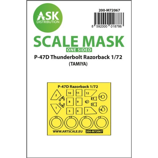 P-47D Thunderbolt Razorback one-sided express mask for Tamiya - Art...