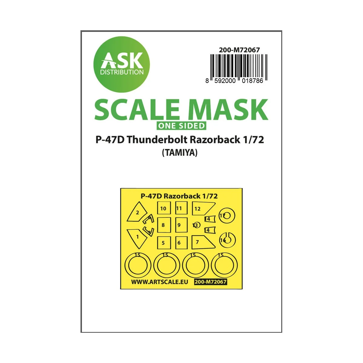 P-47D Thunderbolt Razorback one-sided express mask for Tamiya - Art...