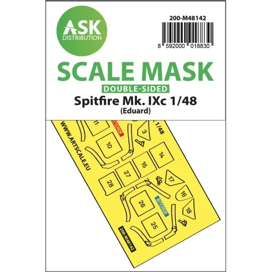 Spitfire Mk.IXc double-sided express fit mask for Eduard - Art Scal...